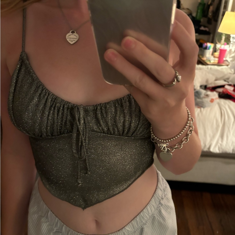 Urban Outfitters Silver Sparkly Top